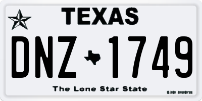 TX license plate DNZ1749