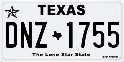 TX license plate DNZ1755