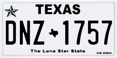 TX license plate DNZ1757