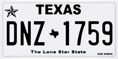 TX license plate DNZ1759