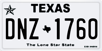 TX license plate DNZ1760