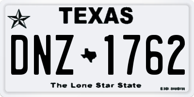 TX license plate DNZ1762