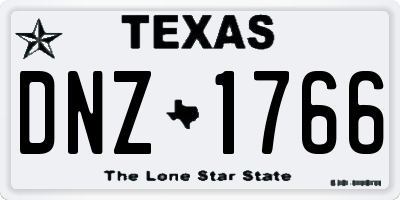 TX license plate DNZ1766