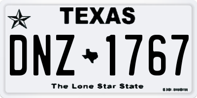 TX license plate DNZ1767