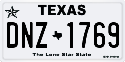TX license plate DNZ1769