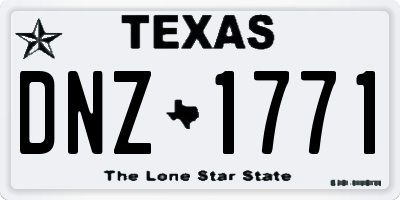 TX license plate DNZ1771