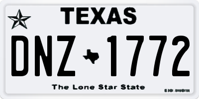 TX license plate DNZ1772