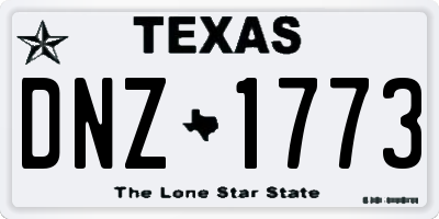 TX license plate DNZ1773
