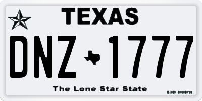 TX license plate DNZ1777