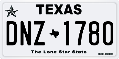 TX license plate DNZ1780