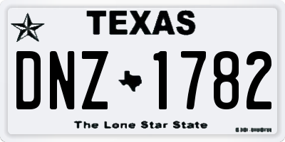 TX license plate DNZ1782