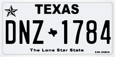 TX license plate DNZ1784