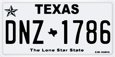 TX license plate DNZ1786