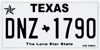 TX license plate DNZ1790