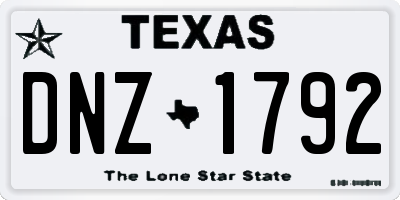 TX license plate DNZ1792