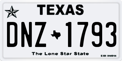 TX license plate DNZ1793