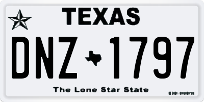 TX license plate DNZ1797