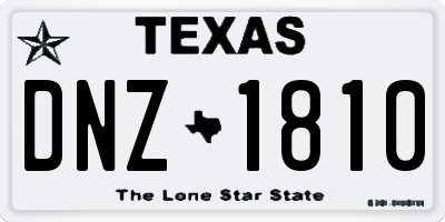 TX license plate DNZ1810