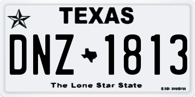 TX license plate DNZ1813