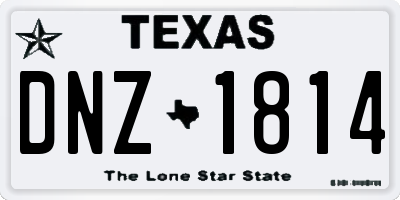 TX license plate DNZ1814