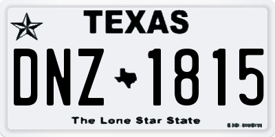 TX license plate DNZ1815