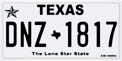 TX license plate DNZ1817