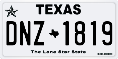 TX license plate DNZ1819