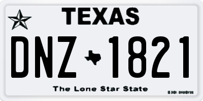 TX license plate DNZ1821