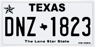 TX license plate DNZ1823