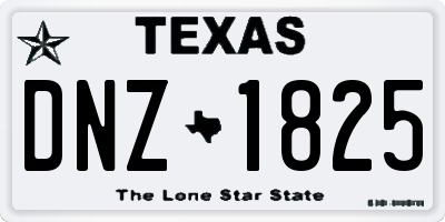 TX license plate DNZ1825
