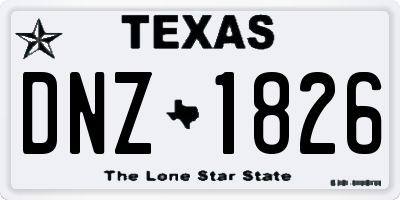 TX license plate DNZ1826