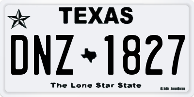 TX license plate DNZ1827