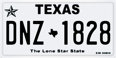 TX license plate DNZ1828