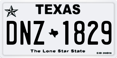 TX license plate DNZ1829