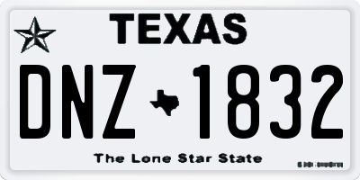 TX license plate DNZ1832
