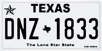 TX license plate DNZ1833