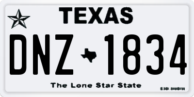 TX license plate DNZ1834