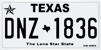 TX license plate DNZ1836