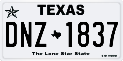 TX license plate DNZ1837