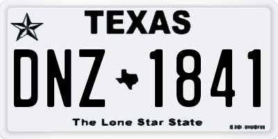TX license plate DNZ1841