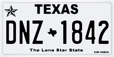 TX license plate DNZ1842