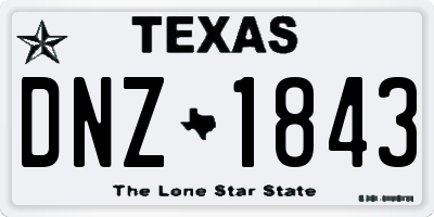 TX license plate DNZ1843
