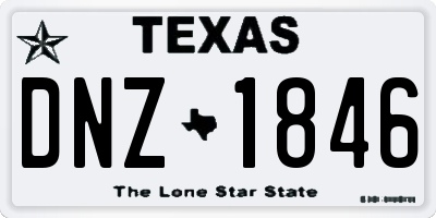 TX license plate DNZ1846