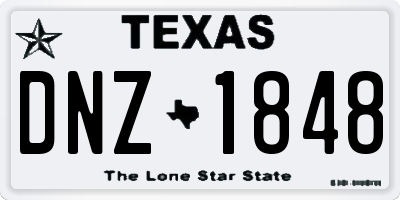 TX license plate DNZ1848