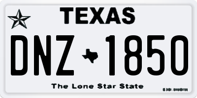 TX license plate DNZ1850