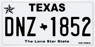 TX license plate DNZ1852