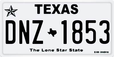 TX license plate DNZ1853