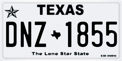 TX license plate DNZ1855