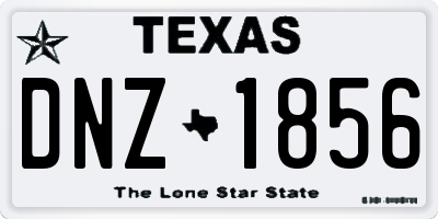 TX license plate DNZ1856
