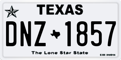 TX license plate DNZ1857